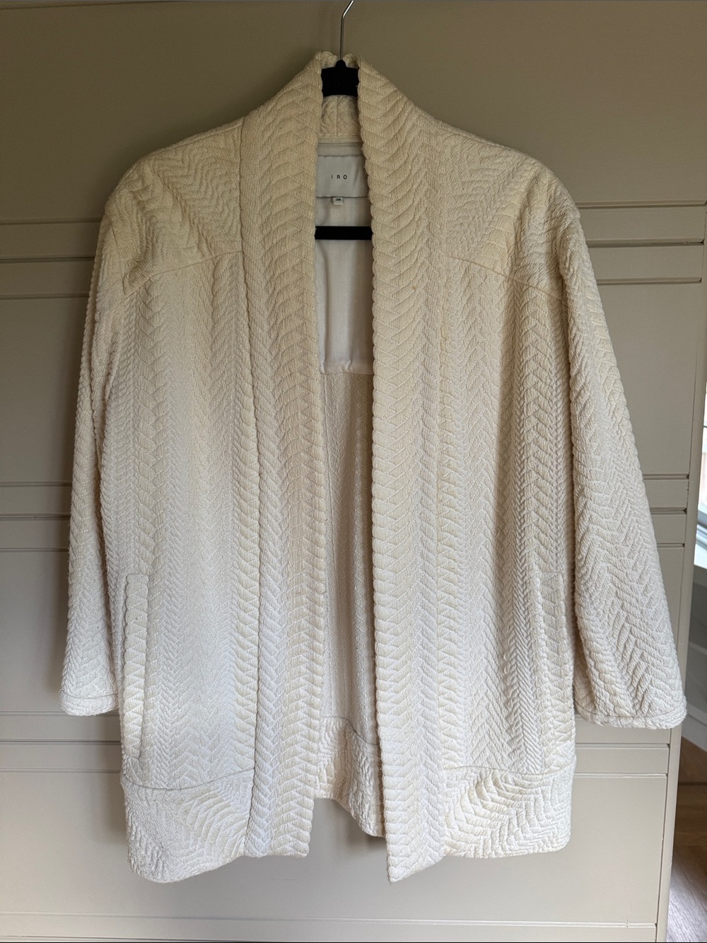 IRO Cream Textured open jacket